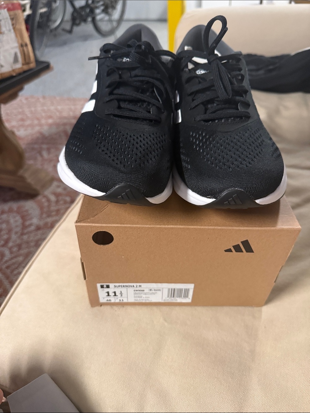 adidas Black and White Running Trainers
